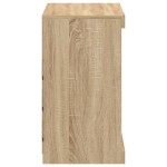 vidaXL Servantă cu lumini LED, stejar sonoma, 60,5x37x67 cm