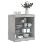 vidaXL Servantă cu lumini LED, gri beton, 60,5x37x67 cm
