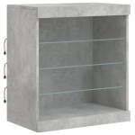 vidaXL Servantă cu lumini LED, gri beton, 60,5x37x67 cm