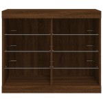 vidaXL Servantă cu lumini LED, stejar maro, 81x37x67 cm