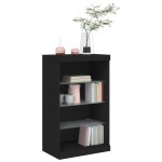 vidaXL Servantă cu lumini LED, negru, 60,5x37x100 cm