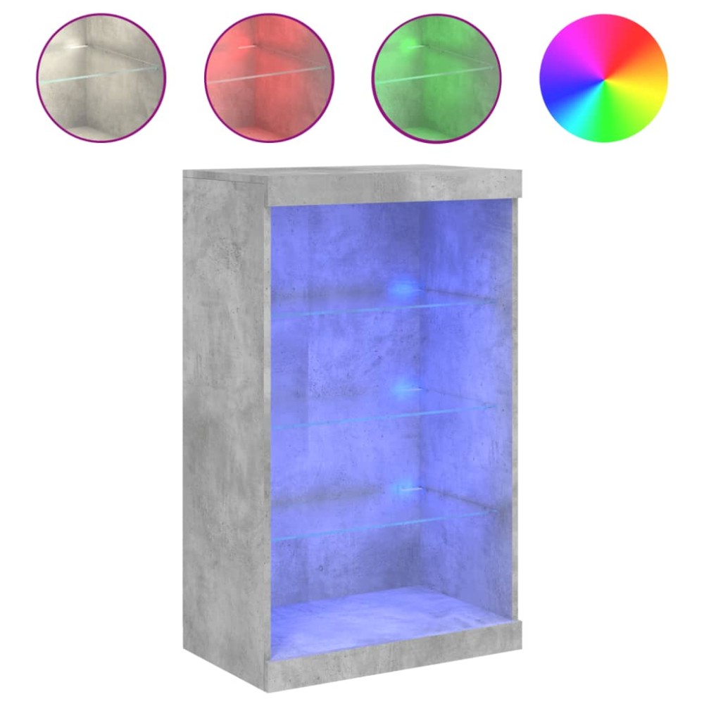 vidaXL Servantă cu lumini LED, gri beton, 60,5x37x100 cm