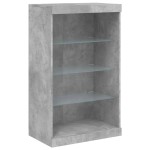 vidaXL Servantă cu lumini LED, gri beton, 60,5x37x100 cm vidaXL Servantă cu lumini LED, gri beton, 60,5x37x100 cm