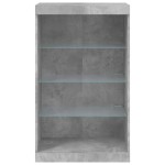 vidaXL Servantă cu lumini LED, gri beton, 60,5x37x100 cm vidaXL Servantă cu lumini LED, gri beton, 60,5x37x100 cm