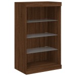 vidaXL Servantă cu lumini LED, stejar maro, 60,5x37x100 cm