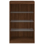 vidaXL Servantă cu lumini LED, stejar maro, 60,5x37x100 cm