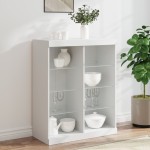 vidaXL Servantă cu lumini LED, alb, 81x37x100 cm vidaXL Servantă cu lumini LED, alb, 81x37x100 cm