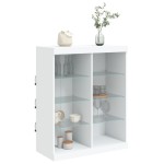vidaXL Servantă cu lumini LED, alb, 81x37x100 cm vidaXL Servantă cu lumini LED, alb, 81x37x100 cm