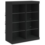 vidaXL Servantă cu lumini LED, negru, 81x37x100 cm