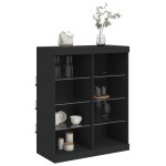 vidaXL Servantă cu lumini LED, negru, 81x37x100 cm