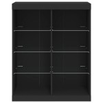 vidaXL Servantă cu lumini LED, negru, 81x37x100 cm