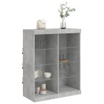 vidaXL Servantă cu lumini LED, gri beton, 81x37x100 cm