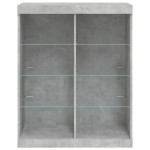 vidaXL Servantă cu lumini LED, gri beton, 81x37x100 cm