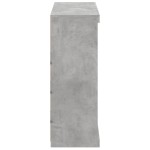 vidaXL Servantă cu lumini LED, gri beton, 81x37x100 cm