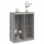 vidaXL Servantă cu lumini LED, gri sonoma, 81x37x100 cm vidaXL Servantă cu lumini LED, gri sonoma, 81x37x100 cm