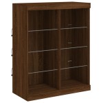 vidaXL Servantă cu lumini LED, stejar maro, 81x37x100 cm