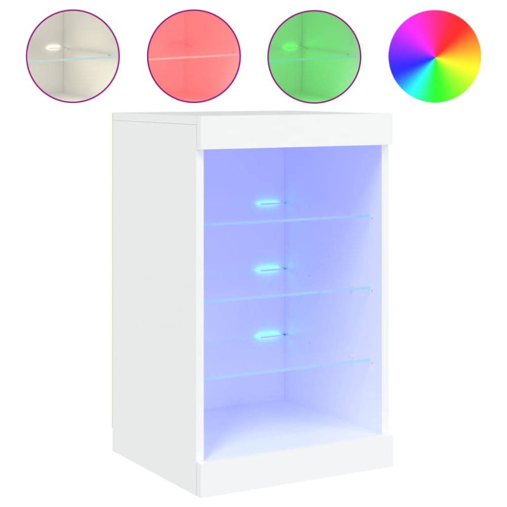 vidaXL Servantă cu lumini LED, alb, 41x37x67 cm