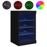 vidaXL Servantă cu lumini LED, negru, 41x37x67 cm vidaXL Servantă cu lumini LED, negru, 41x37x67 cm