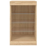 vidaXL Servantă cu lumini LED, stejar sonoma, 41x37x67 cm