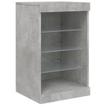 vidaXL Servantă cu lumini LED, gri beton, 41x37x67 cm