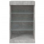 vidaXL Servantă cu lumini LED, gri beton, 41x37x67 cm