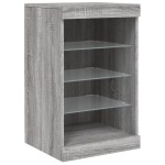 vidaXL Servantă cu lumini LED, gri sonoma, 41x37x67 cm vidaXL Servantă cu lumini LED, gri sonoma, 41x37x67 cm