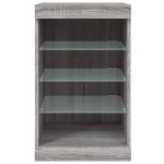 vidaXL Servantă cu lumini LED, gri sonoma, 41x37x67 cm vidaXL Servantă cu lumini LED, gri sonoma, 41x37x67 cm