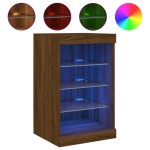 vidaXL Servantă cu lumini LED, stejar maro, 41x37x67 cm vidaXL Servantă cu lumini LED, stejar maro, 41x37x67 cm