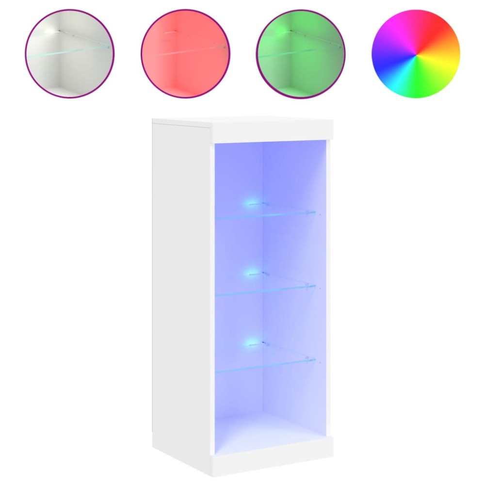 vidaXL Servantă cu lumini LED, alb, 41x37x100 cm