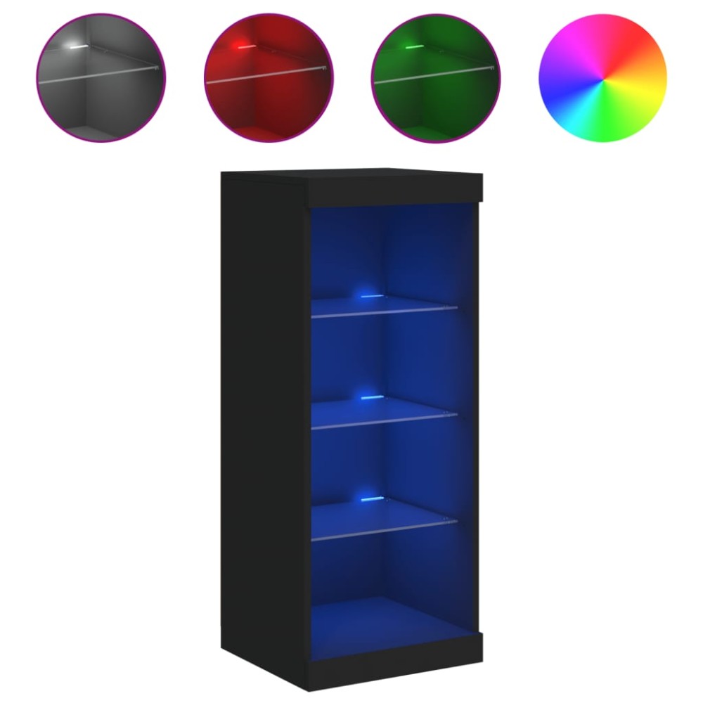 vidaXL Servantă cu lumini LED, negru, 41x37x100 cm