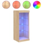 vidaXL Servantă cu lumini LED, stejar sonoma, 41x37x100 cm