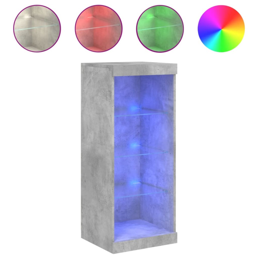 vidaXL Servantă cu lumini LED, gri beton, 41x37x100 cm