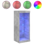 vidaXL Servantă cu lumini LED, gri beton, 41x37x100 cm