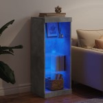 vidaXL Servantă cu lumini LED, gri beton, 41x37x100 cm