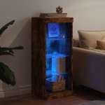 vidaXL Servantă cu lumini LED, stejar fumuriu, 41x37x100 cm vidaXL Servantă cu lumini LED, stejar fumuriu, 41x37x100 cm
