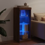vidaXL Servantă cu lumini LED, stejar maro, 41x37x100 cm vidaXL Servantă cu lumini LED, stejar maro, 41x37x100 cm
