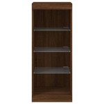 vidaXL Servantă cu lumini LED, stejar maro, 41x37x100 cm vidaXL Servantă cu lumini LED, stejar maro, 41x37x100 cm