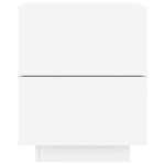 vidaXL Noptieră cu lumini LED, alb, lemn prelucrat vidaXL Noptieră cu lumini LED, alb, lemn prelucrat