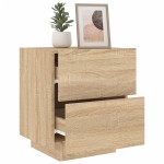 vidaXL Noptieră cu lumini LED, stejar sonoma, lemn prelucrat vidaXL Noptieră cu lumini LED, stejar sonoma, lemn prelucrat