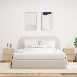 vidaXL Noptiere cu lumini LED, 2 buc., stejar sonoma, lemn prelucrat