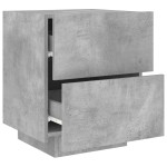 vidaXL Noptieră cu lumini LED, gri beton, lemn prelucrat vidaXL Noptieră cu lumini LED, gri beton, lemn prelucrat