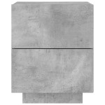 vidaXL Noptieră cu lumini LED, gri beton, lemn prelucrat vidaXL Noptieră cu lumini LED, gri beton, lemn prelucrat