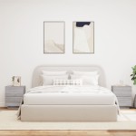 vidaXL Noptiere cu lumini LED, 2 buc., sonoma gri, lemn prelucrat