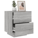 vidaXL Noptiere cu lumini LED, 2 buc., sonoma gri, lemn prelucrat