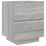 vidaXL Noptiere cu lumini LED, 2 buc., sonoma gri, lemn prelucrat