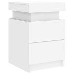 vidaXL Noptieră cu lumini LED, alb, 35x39x55 cm vidaXL Noptieră cu lumini LED, alb, 35x39x55 cm