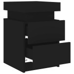 vidaXL Noptieră cu lumini LED, negru, 35x39x55 cm vidaXL Noptieră cu lumini LED, negru, 35x39x55 cm