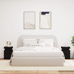 vidaXL Noptiere cu lumini LED, 2 buc., negru, 35x39x55 cm