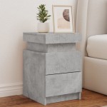 vidaXL Noptieră cu lumini LED, gri beton, 35x39x55 cm vidaXL Noptieră cu lumini LED, gri beton, 35x39x55 cm