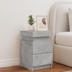 vidaXL Noptieră cu lumini LED, gri beton, 35x39x55 cm vidaXL Noptieră cu lumini LED, gri beton, 35x39x55 cm